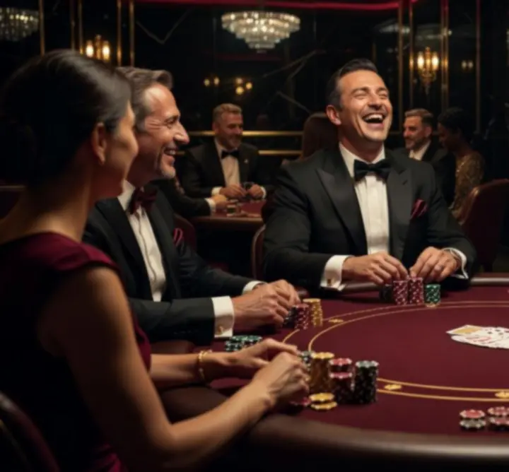 Elegancki stół pokerowy przygotowany na wieczór pokerowy MAJESTIC MARVEL s.r.o. Events